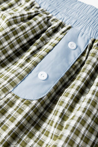 Brown Preppy Gingham Boxer Pants