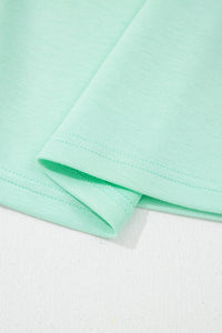 Moonlight Jade Drawstring Elastic Waistband Solid Color Two Piece Casual Set