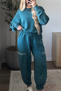 
Women's Colorblock Jogger Pants Set - Stylish & Comfortable Casual Activewear for Chic Everyday Looks