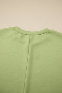 Green Bay Solid Color Long T Shirt Dress with Slits
