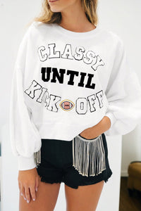 Women's Cozy Game Day Sweatshirt - Stylish Oversized Fit in Soft Fabric, Perfect for Sports Events and Casual Outings