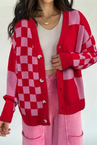 plaid cardigan