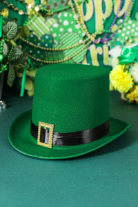 Dark Green St Patricks Day Contrast Buckle Deluxe Detail Leprechaun Hat