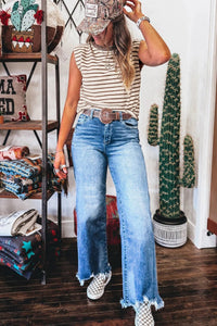 stripe print tank top