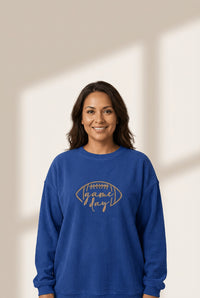 Women's Game Day Corded Ribbed Sweatshirt in Royal Blue