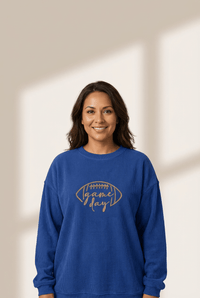 Women's Game Day Corded Ribbed Sweatshirt in Royal Blue