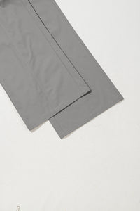 Gray Solid Color Drawstring Elastic Waist Casual Loose Pants