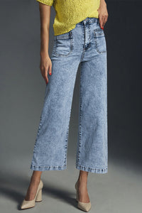 Women's High-Waisted Light Wash Wide-Leg Jeans with Patch Pockets, photo 4