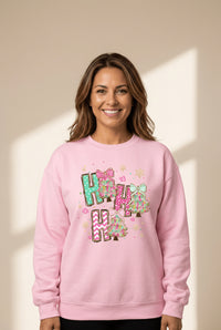 Women's Ho Ho Ho Pastel Christmas Graphic Sweatshirt