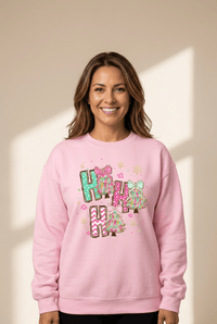 Women's Ho Ho Ho Pastel Christmas Graphic Sweatshirt