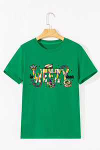 Bright Green WEEZY Graphic Festive Holiday Mardi Gras T Shirt