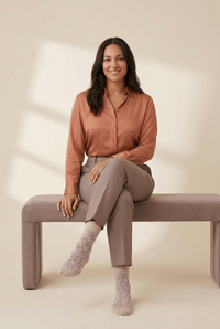Women's Leopard Print Ribbed Socks in Orchid Petal