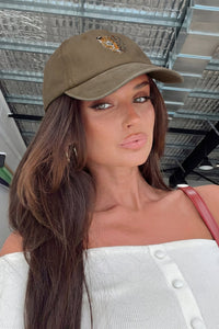 Light French Beige Contrast Leopard Print Retro Baseball Cap