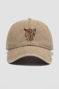 Light French Beige Contrast Leopard Print Retro Baseball Cap