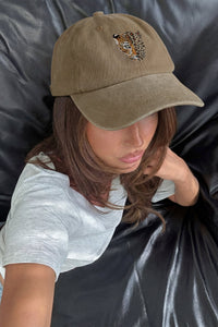 Light French Beige Contrast Leopard Print Retro Baseball Cap