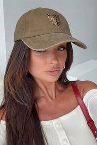 Light French Beige Contrast Leopard Print Retro Baseball Cap