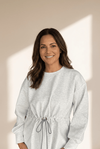 Women's Light Grey Heather Drawstring Tunic Sweatshirt