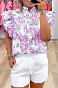 women's lightweight floral print short sleeve shirt - casual style for spring and summer fashion with practical styling and dependable silhouette
