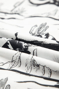 White Desert Sand Print Short Sleeve Knit Top