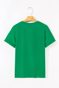 Bright Green MARDI GRAS Delightful Letter Graphic T Shirt
