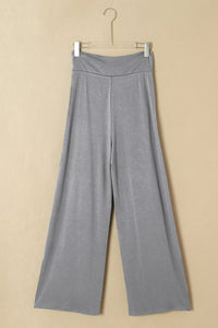 Medium Grey Knotted Drop Waist Split Leg Relaxed Pants