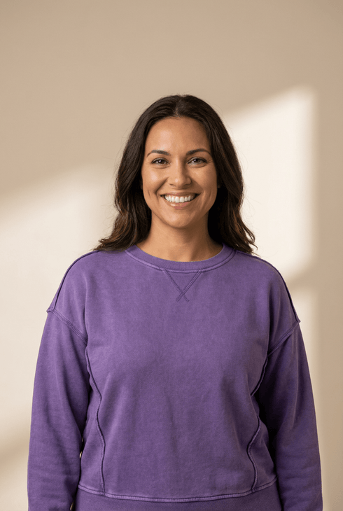 Women's Mineral Wash Cotton-Blend Sweatshirt with Exposed Seams