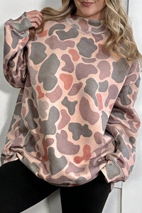 Women's Multicolored Camouflage Western Pullover Sweatshirt - Cozy, Stylish Fit for Casual Outings and Everyday Wear