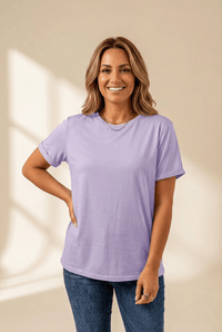 Women's Orchid Petal Cotton Blend Relaxed T-Shirt