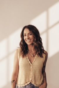 Women's Pale Khaki Boho Pointelle Sweater Vest