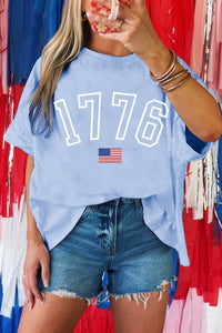 Women's Patriotic Oversized American Flag Tee - Comfortable Casual Top with Stylish Fit for Everyday Wear