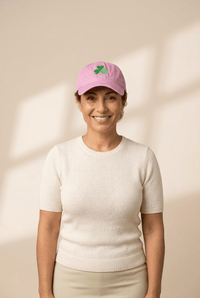 Women's Pink Cotton Shamrock Embroidered Baseball Cap