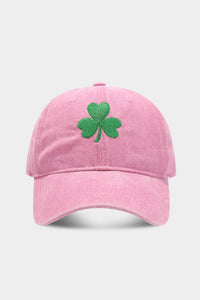 Pink St Patricks Shamrock Embroidered Baseball Cap