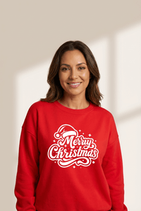 Women's Red Merry Christmas Graphic Sweatshirt