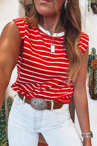 stripe print tank top