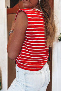 stripe print tank top
