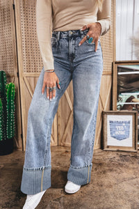 Ashleigh Blue Cuffed Straight Loose Jeans