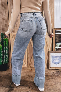 Ashleigh Blue Cuffed Straight Loose Jeans