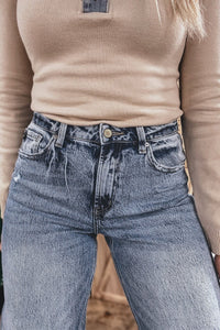 Ashleigh Blue Cuffed Straight Loose Jeans