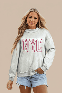 Women's Reversible NYC Mock Neck Sweatshirt in Heather Grey