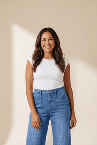 Women's Sky Blue High-Rise Cropped Wide Leg Jeans