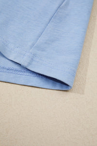 Sky Blue Mineral Wash Elastic Waist Tank Dress with Side Pockets