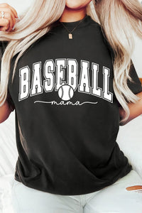 
Women's Soft Cotton Black Game Day Baseball Mama Graphic Tee - Casual Fit for Sports Fans and Everyday Wear