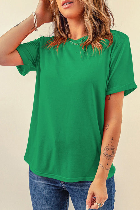 Women's Soft Cotton Casual Crew Neck T-Shirt - Relaxed Fit, Versatile Everyday Style in Classic Colors