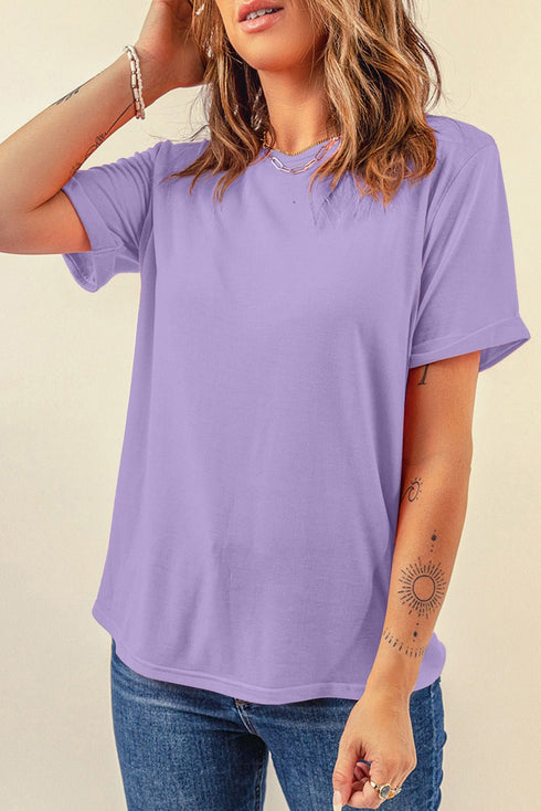 Women's Soft Cotton Casual Crew Neck T-Shirt - Stylish Everyday Tee for Comfort and Versatile Wardrobe Essentials