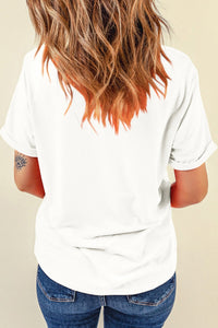 White LUCKY CHARM Shimmery Print St Patricks Day Clover T Shirt