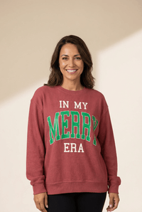 Women's Strawberry Corded Graphic Sweatshirt in Loose Fit
