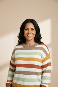 Women's Striped Crewneck Plus Size Oversized Knit Sweater