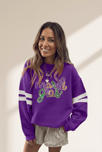 Women's Tillandsia Purple Mardi Gras Sequin Sweatshirt