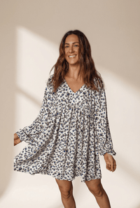 Women's V-Neck Leopard Print Mini Dress with Button Accents