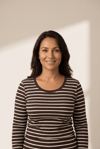 
Women's Varsity Stripe Long Sleeve Cotton-Elastane Tee in Espresso